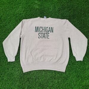 Vintage 90s Champion MSU Michigan-State Sweatshirt XL 25x27 Gray